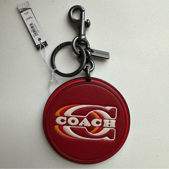 Coach Key Fob In colorblock Signature canvas with coach Stamp - Picture 4 of 14